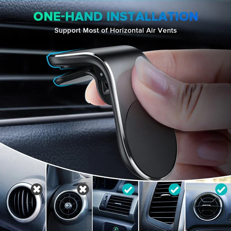 Magnetic Air-Vent Car Phone Mount – Secure, One-Hand Operation