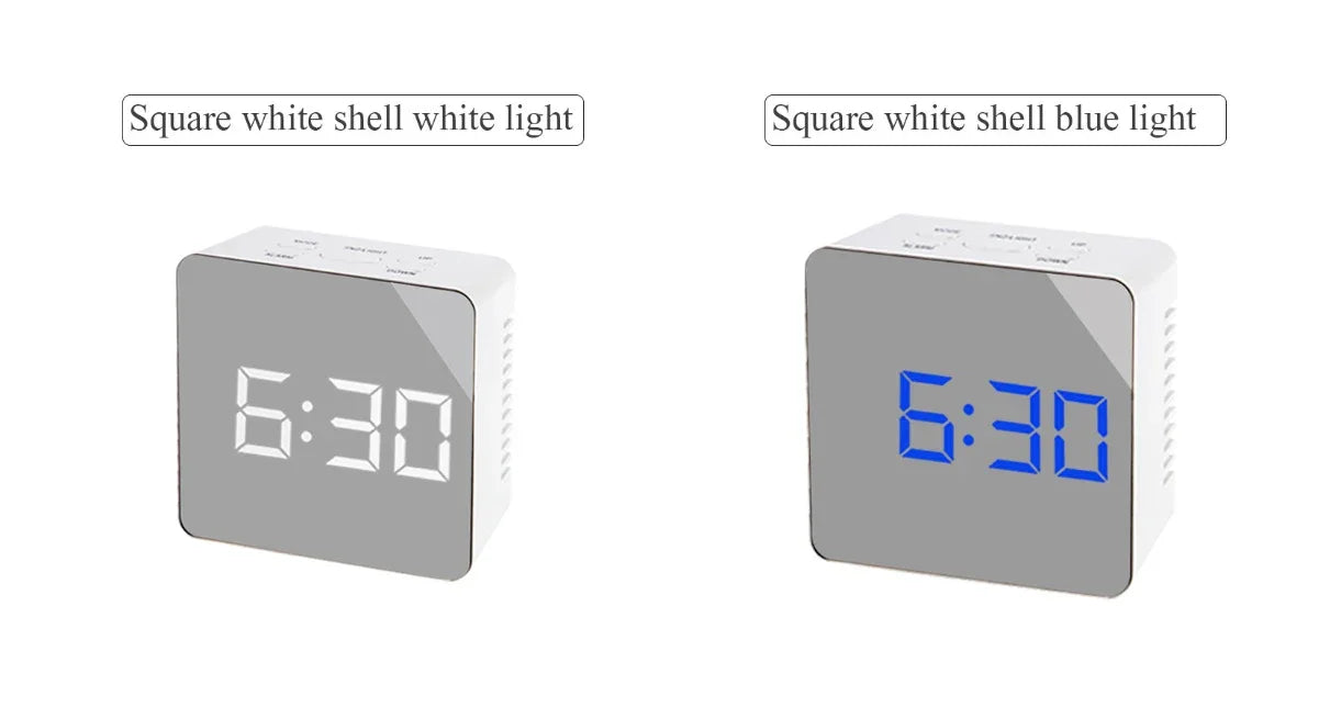 Modern Digital LED Mirror Clock - True-Tech