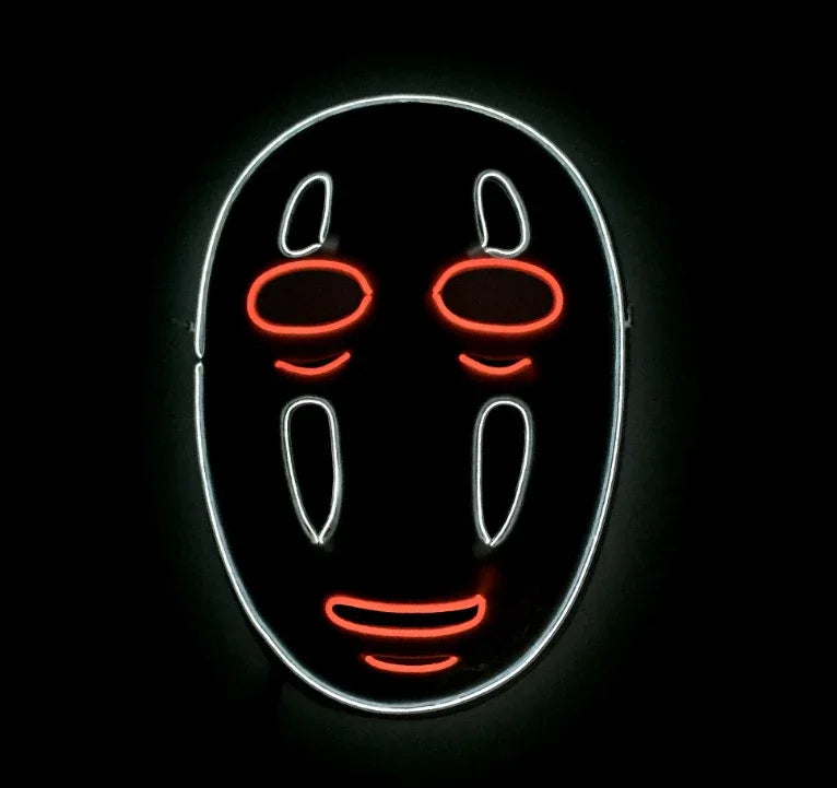 LED Neon Glow Mask – Multi-Color EL Light Party & Halloween Accessory