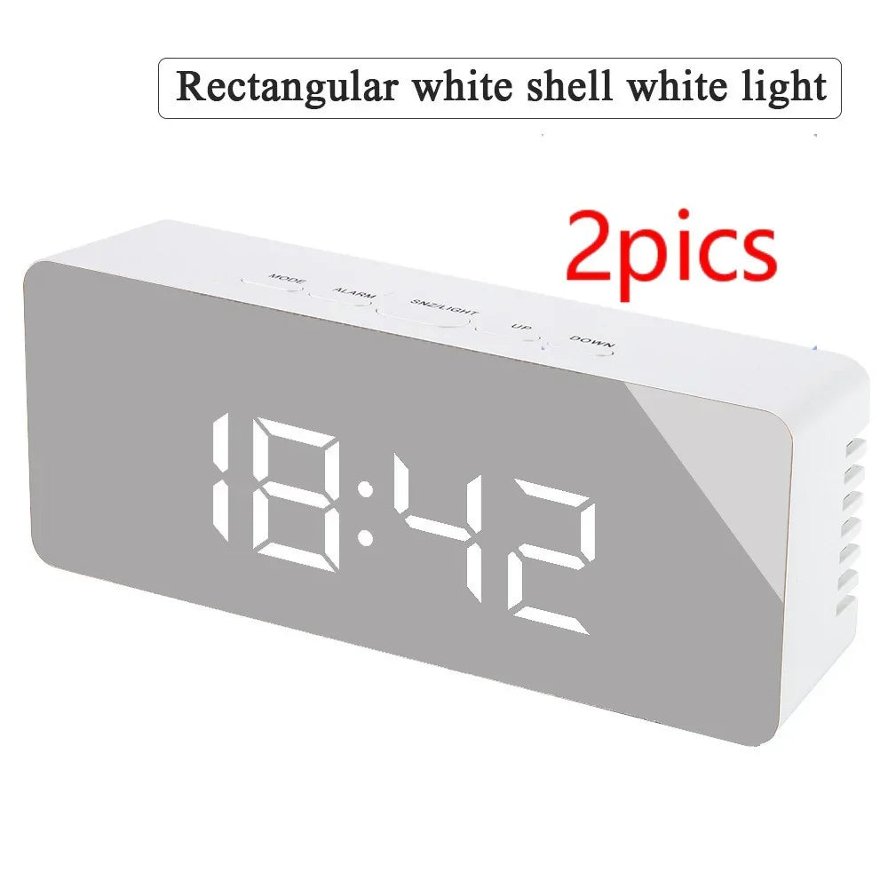 Modern Digital LED Mirror Clock - True-Tech