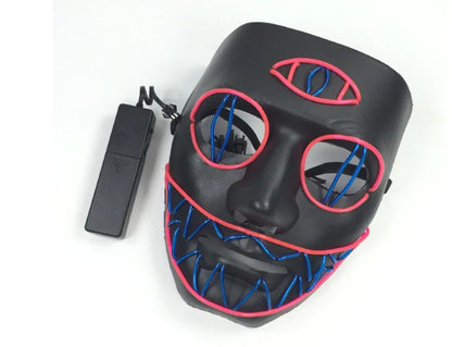 LED Neon Glow Mask – Multi-Color EL Light Party & Halloween Accessory