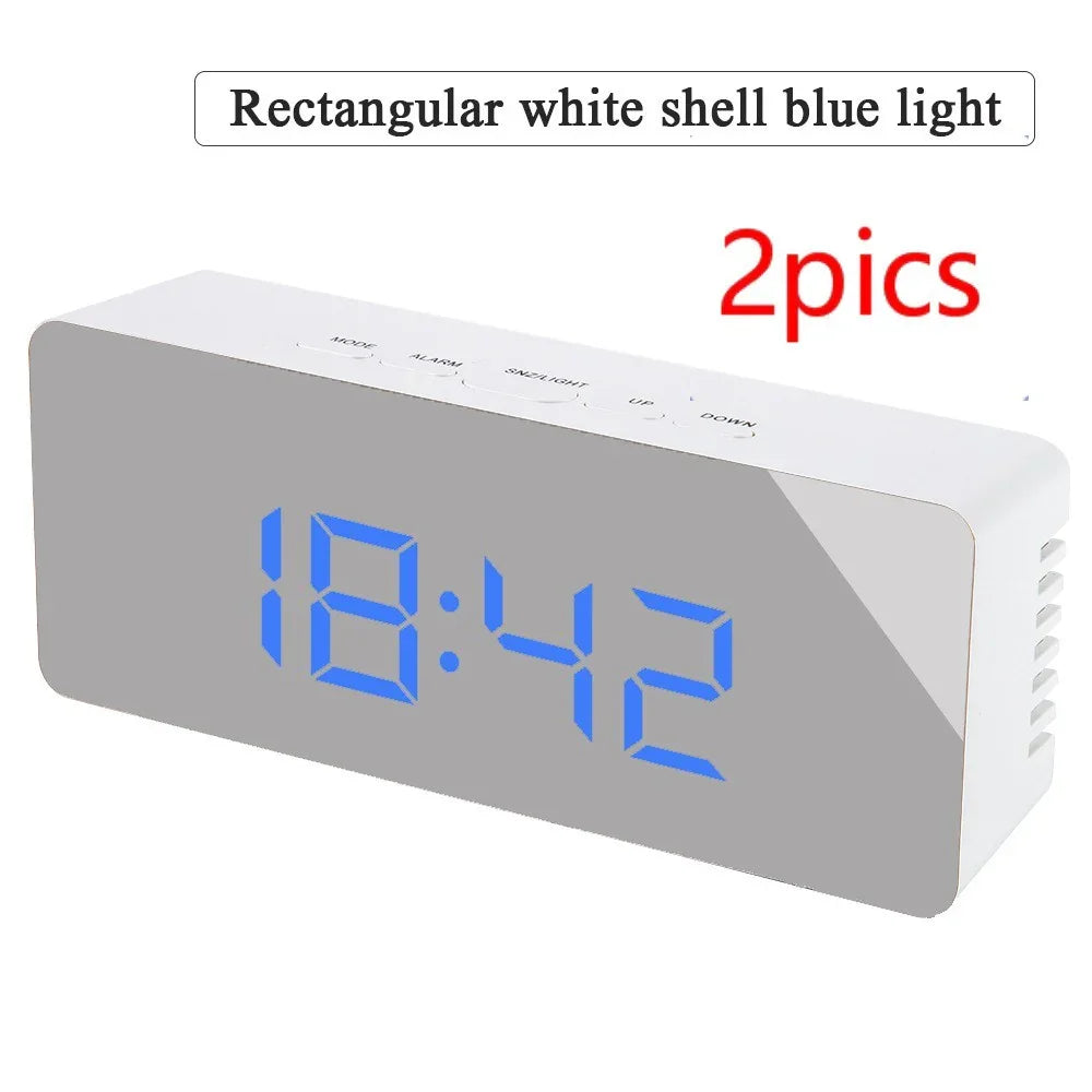 Modern Digital LED Mirror Clock - True-Tech