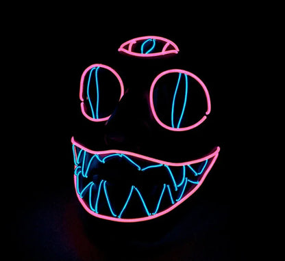 LED Neon Glow Mask – Multi-Color EL Light Party & Halloween Accessory