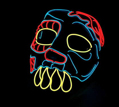 LED Neon Glow Mask – Multi-Color EL Light Party & Halloween Accessory