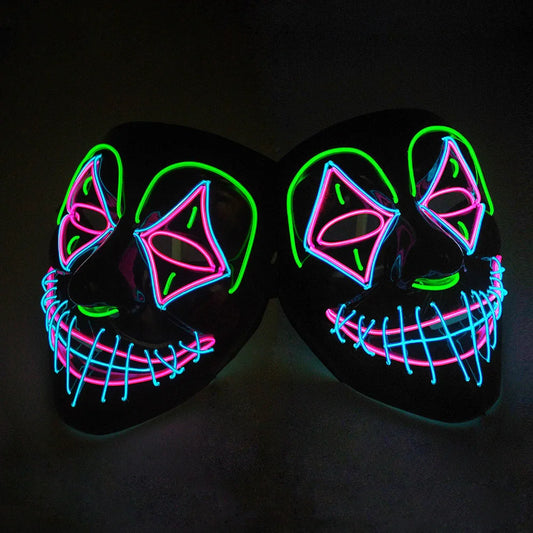 LED Neon Light-Up Mask – Multi-Mode Glow for Parties and Cosplay