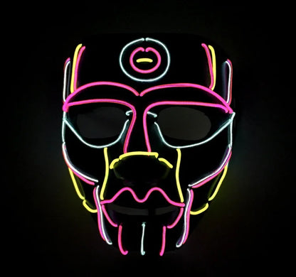 LED Neon Glow Mask – Multi-Color EL Light Party & Halloween Accessory