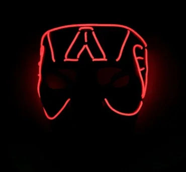 LED Neon Glow Mask – Multi-Color EL Light Party & Halloween Accessory
