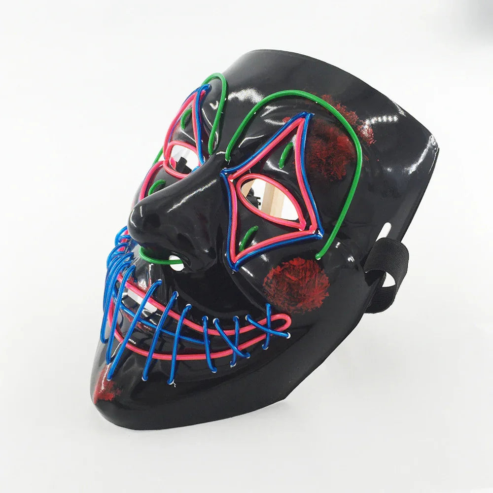 LED Neon Light-Up Mask – Multi-Mode Glow for Parties and Cosplay