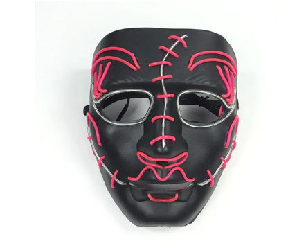 LED Neon Glow Mask – Multi-Color EL Light Party & Halloween Accessory