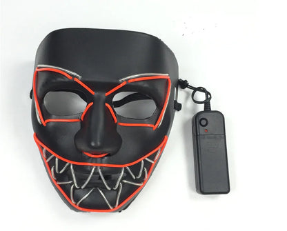LED Neon Glow Mask – Multi-Color EL Light Party & Halloween Accessory