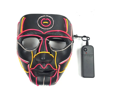 LED Neon Glow Mask – Multi-Color EL Light Party & Halloween Accessory