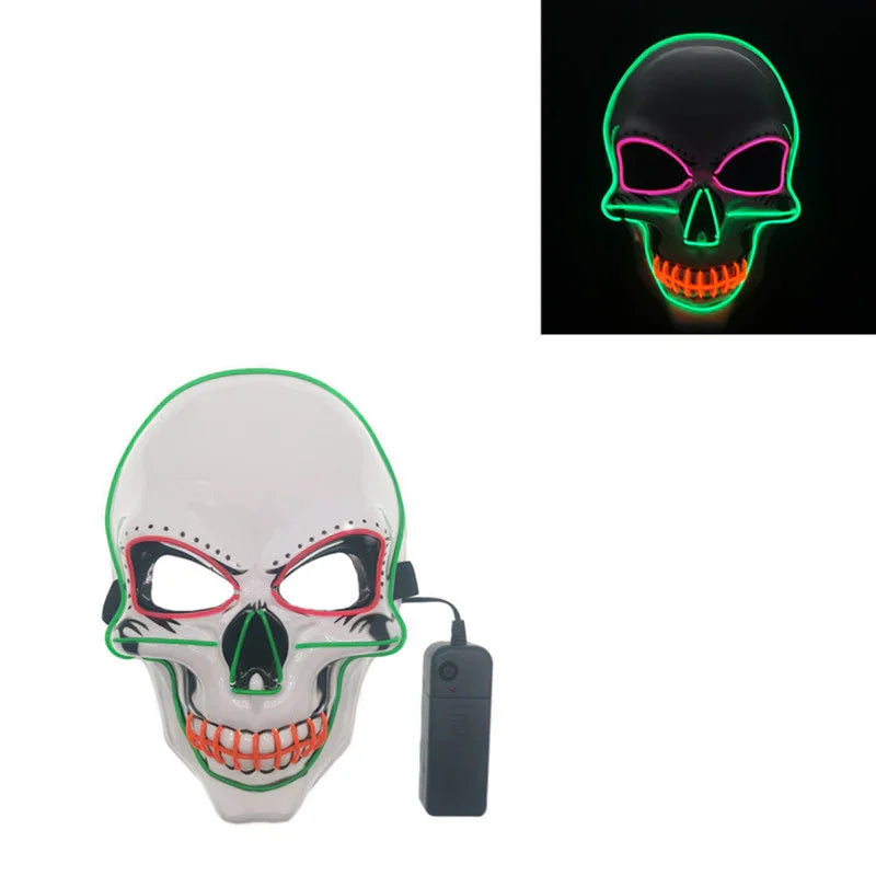 LED Skull Mask – Multi-Color EL Light Halloween & Party Mask